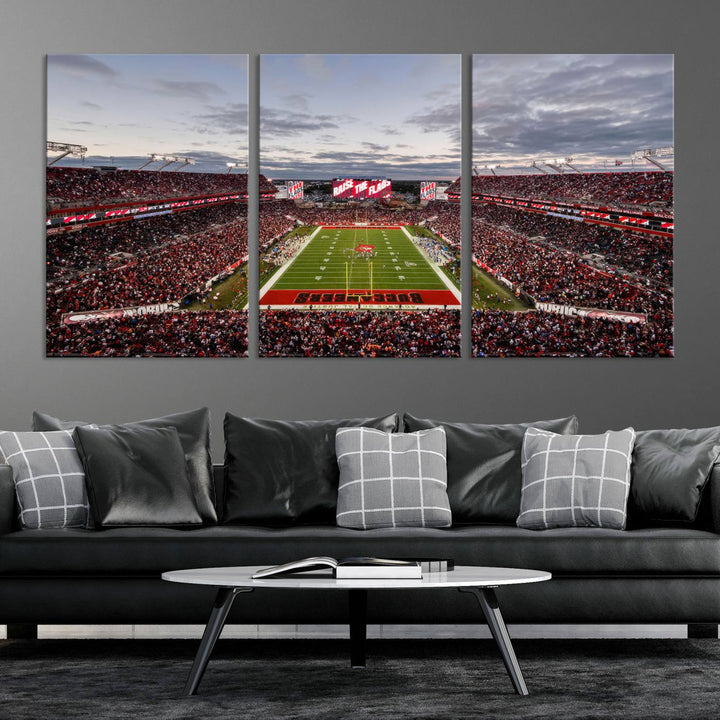 Florida Tampa Raymond James Stadium Wall Art Canvas Print - NFL Football Stadium Print