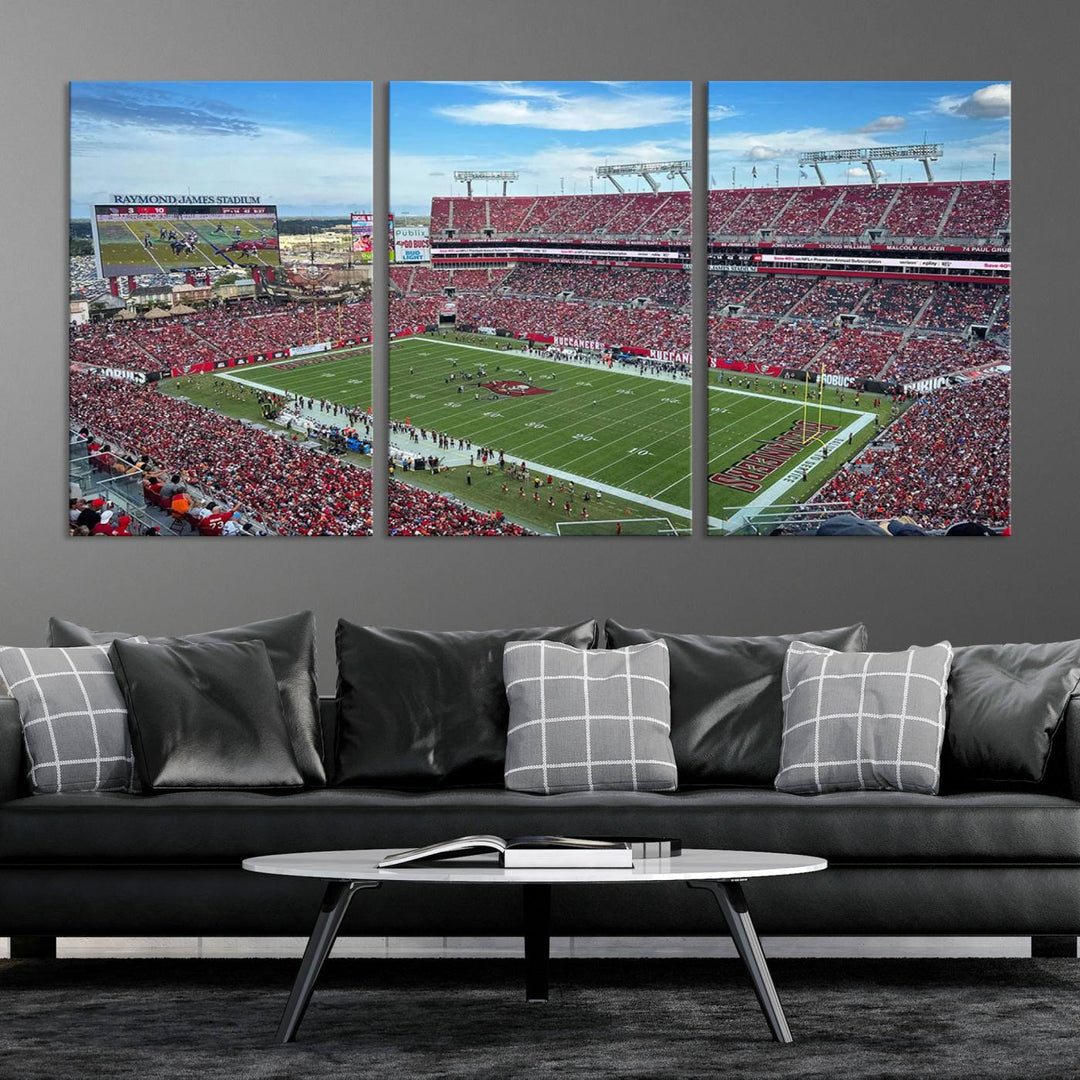 Florida Tampa Raymond James Stadium Wall Art Canvas Print - NFL Football Stadium Print