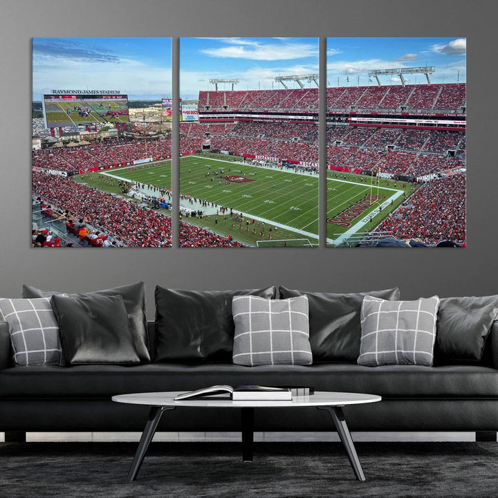 Florida Tampa Raymond James Stadium Wall Art Canvas Print - NFL Football Stadium Print