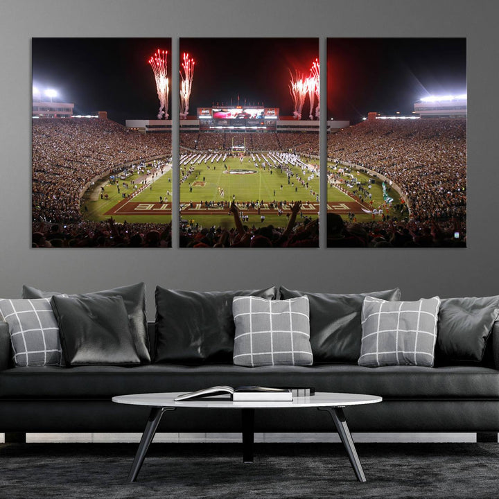 Florida State Seminoles Football Team Print - Tallahassee Doak Campbell Stadium Wall Art Canvas Print