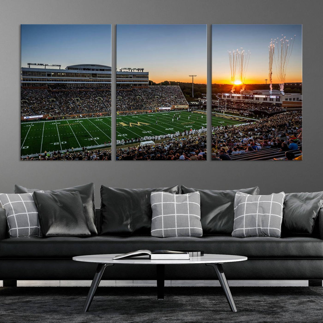 Demon Deacons Football Team Print - Winston-Salem Allegacy Federal Credit Union Stadium Wall Art Canvas Print