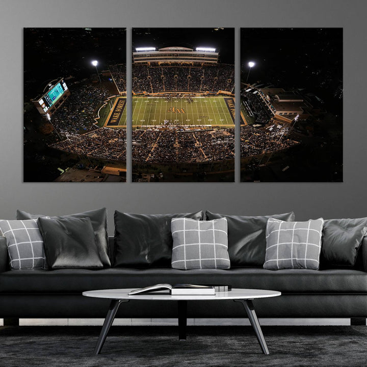 Wake Forest University Demon Deacons Football Team Print - Winston-Salem Allegacy Federal Credit Union Stadium Wall Art Canvas Print