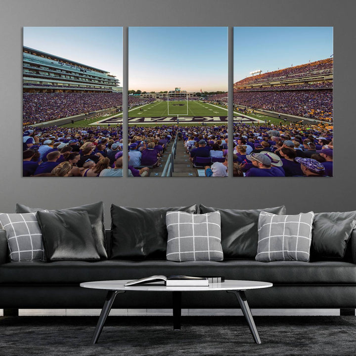 Kansas State University Wildcats Football Team Print - Manhattan Bill Snyder Family Football Stadium Wall Art Canvas Print