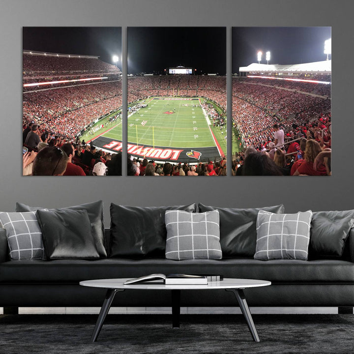 University of Louisville Cardinals Football Team Print - Louisville Cardinal Stadium Wall Art Canvas Print