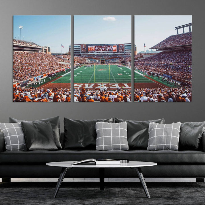 University of Texas Longhorns Football Team Print - Austin Darrell K Royal-Texas Memorial Stadium at Campbell-Williams Field Wall Art Canvas Print