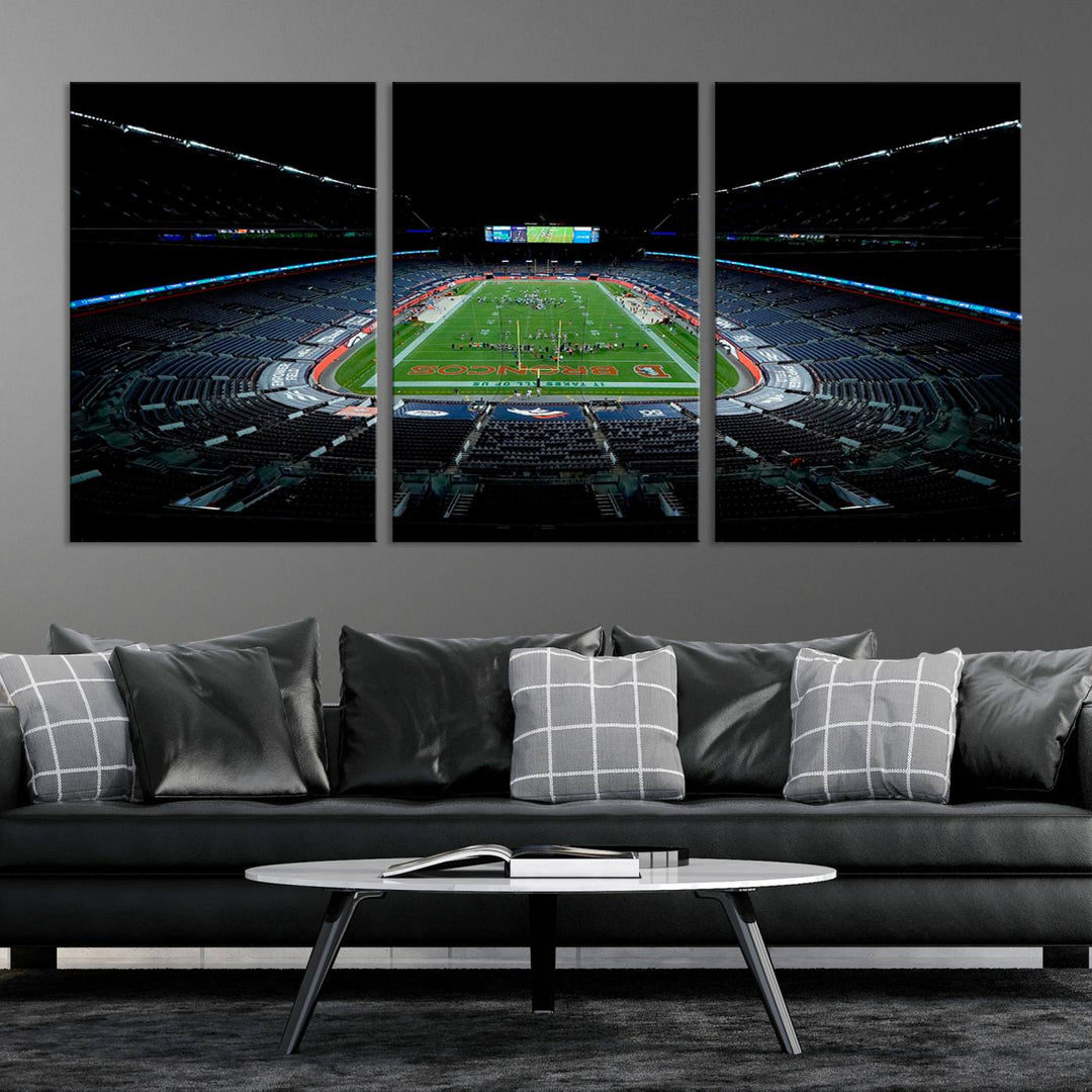 Denver Broncos Football Team Print - Denver Empower Field at Mile High Stadium Wall Art Canvas Print