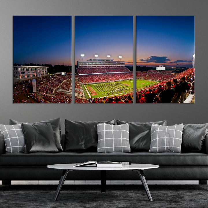 Wolfpack Football Team Print - Raleigh Carter-Finley Stadium Wall Art Canvas Print