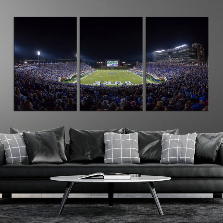 Duke University Blue Devils Football Team Print - Durham Wallace Wade Stadium Wall Art Canvas Print