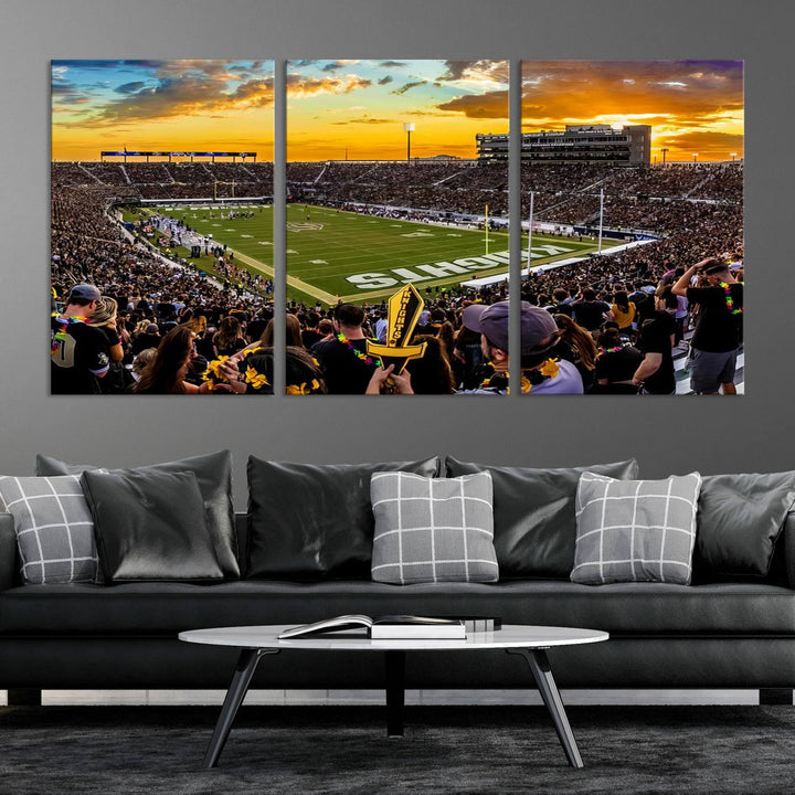 UCF Knights Football Team Print - Orlando FBC Mortgage Stadium Wall Art Canvas Print