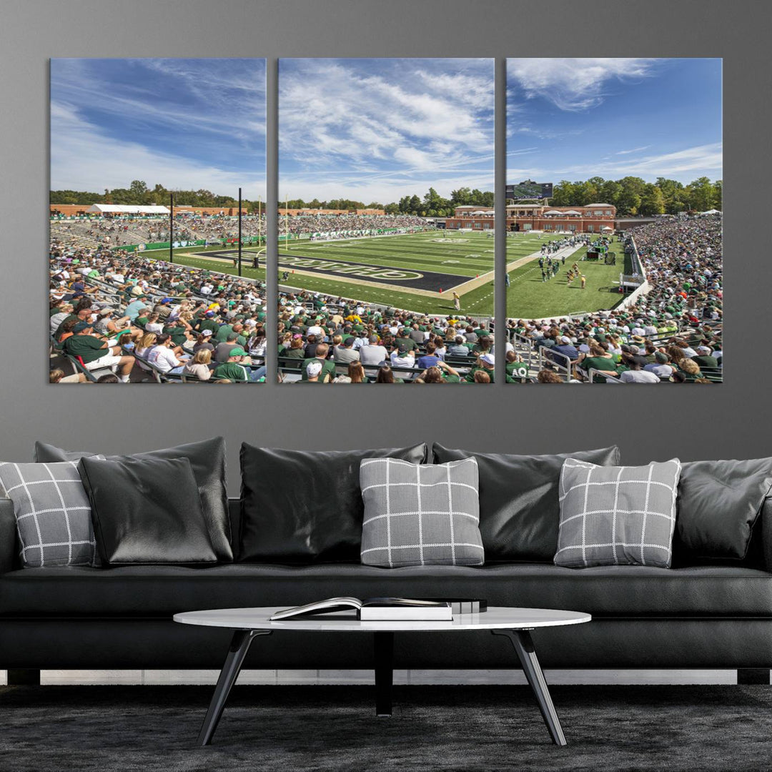 University of Charlotte 49ers Football Team Print - Charlotte Jerry Richardson Stadium Wall Art Canvas Print