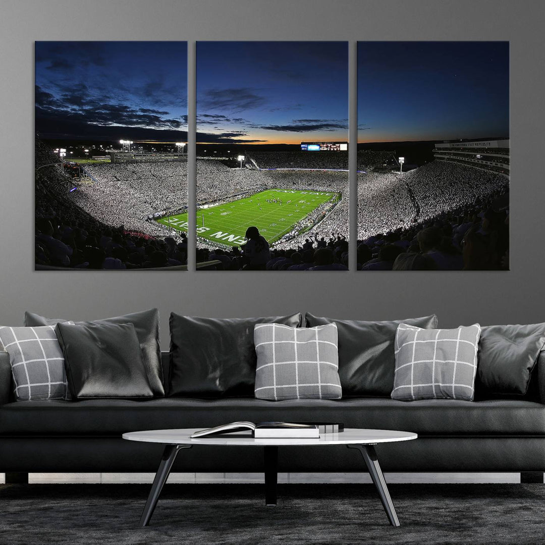 Penn State Nittany Lions Football Team Print - University Park Beaver Stadium Wall Art Canvas Print