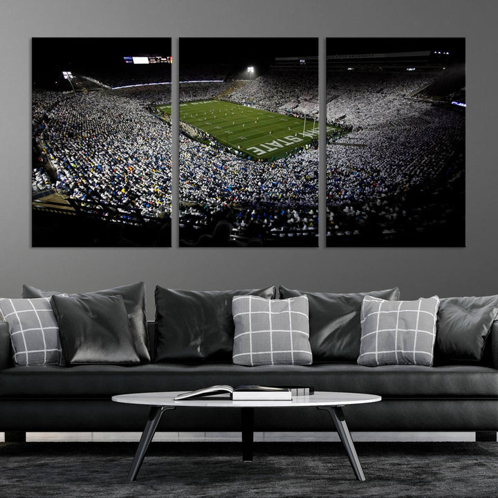 Penn State Nittany Lions Football Team Print - University Park Beaver Stadium Wall Art Canvas Print