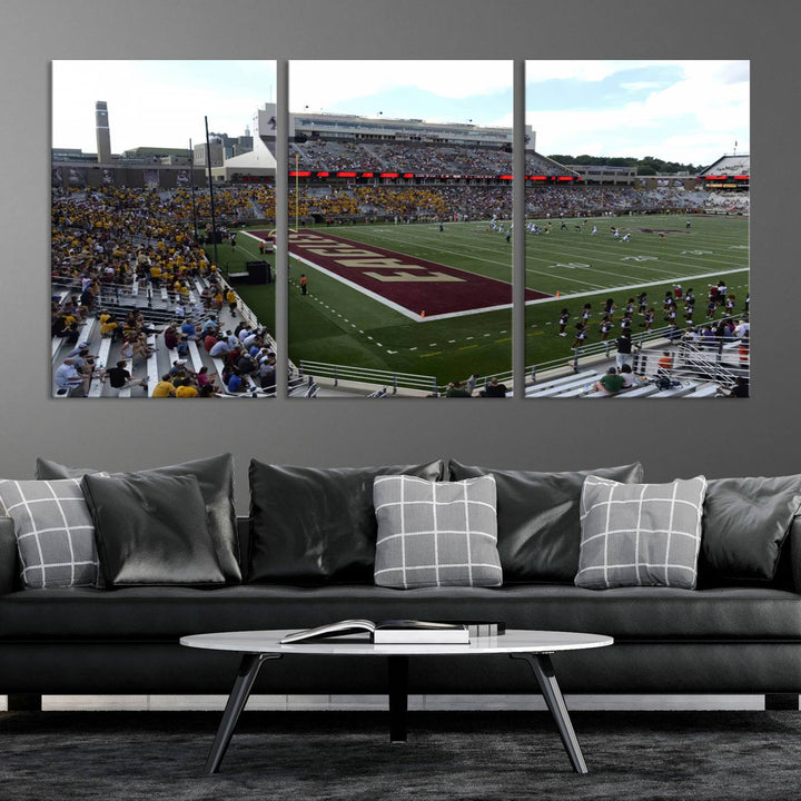 Boston College Eagles Football Team Print - Boston Alumni Stadium Wall Art Canvas Print