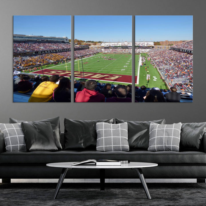 Boston College Eagles Football Team Print - Boston Alumni Stadium Wall Art Canvas Print