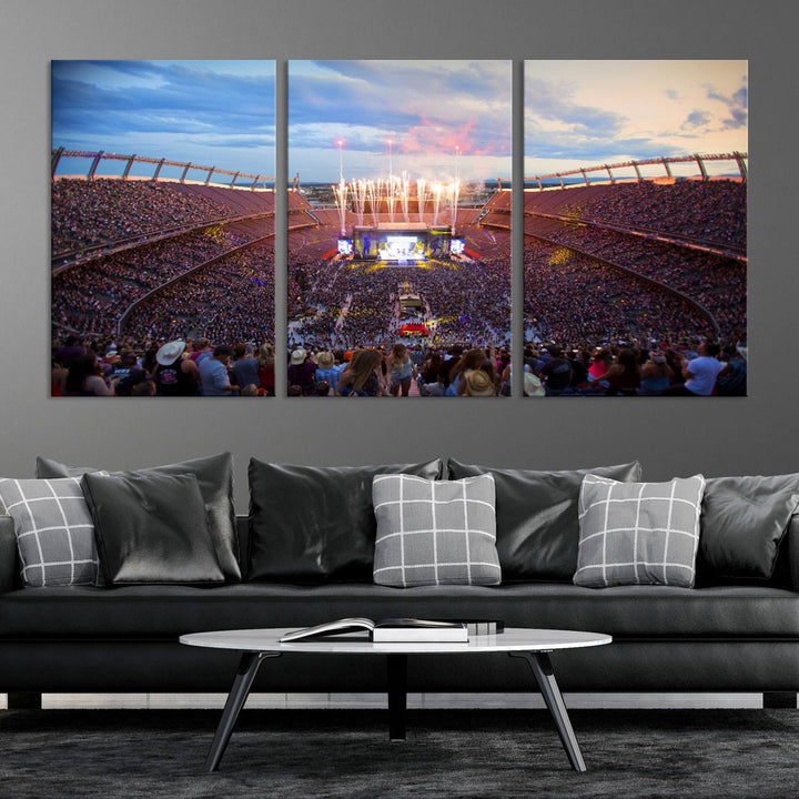 Denver Broncos Football Team Print - Empower Field at Mile High Stadium Wall Art Canvas Print