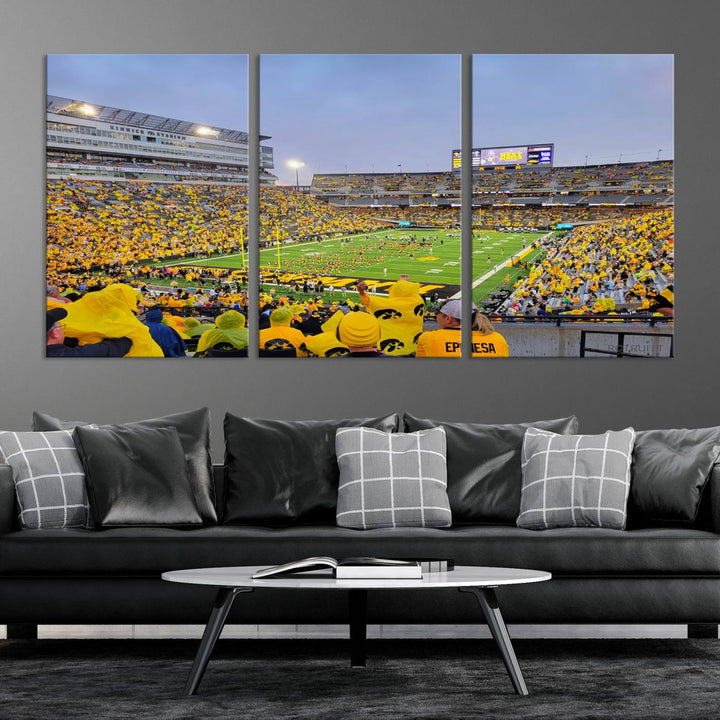 Iowa University Hawkeyes Football Team Print - Iowa City Kinnick Stadium Wall Art Canvas Print