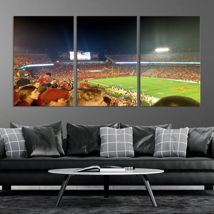 Iowa State University Cyclones Football Team Print - Jack Trice Stadium Ames Wall Art Canvas Print