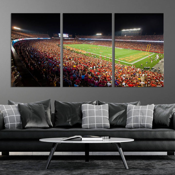 Iowa State University Cyclones Football Team Print - Ames Jack Trice Stadium Wall Art Canvas Print