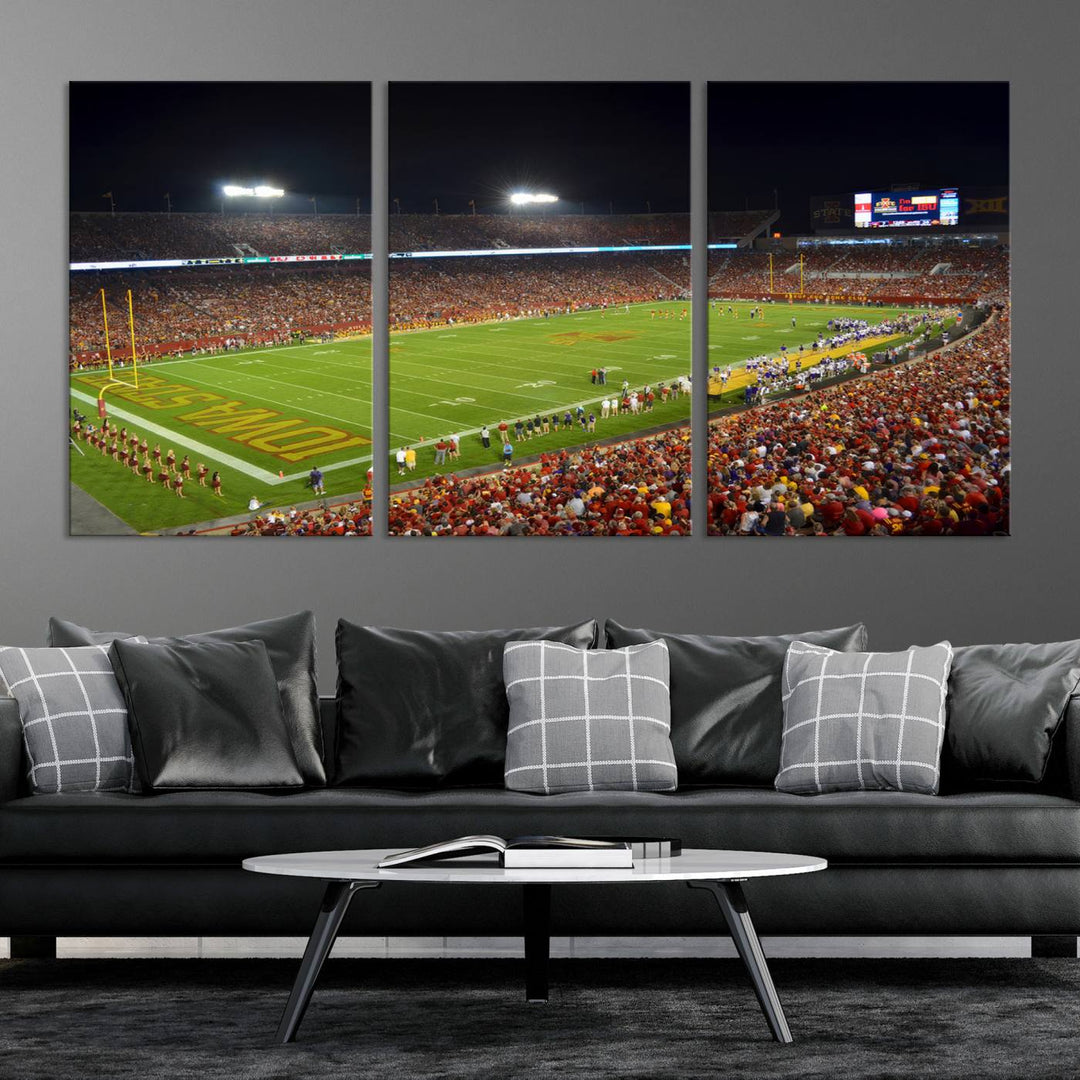 Iowa State University Cyclones Football Team Print - Ames Jack Trice Stadium Wall Art Canvas Print