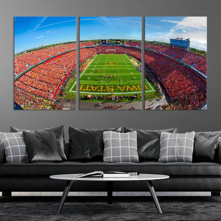 Iowa State University Cyclones Football Team Print - Ames Jack Trice Stadium Wall Art Canvas Print