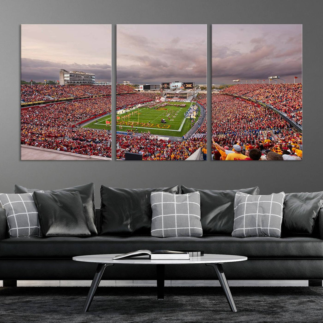 Iowa State University Cyclones Football Team Print - Ames Jack Trice Stadium Wall Art Canvas Print