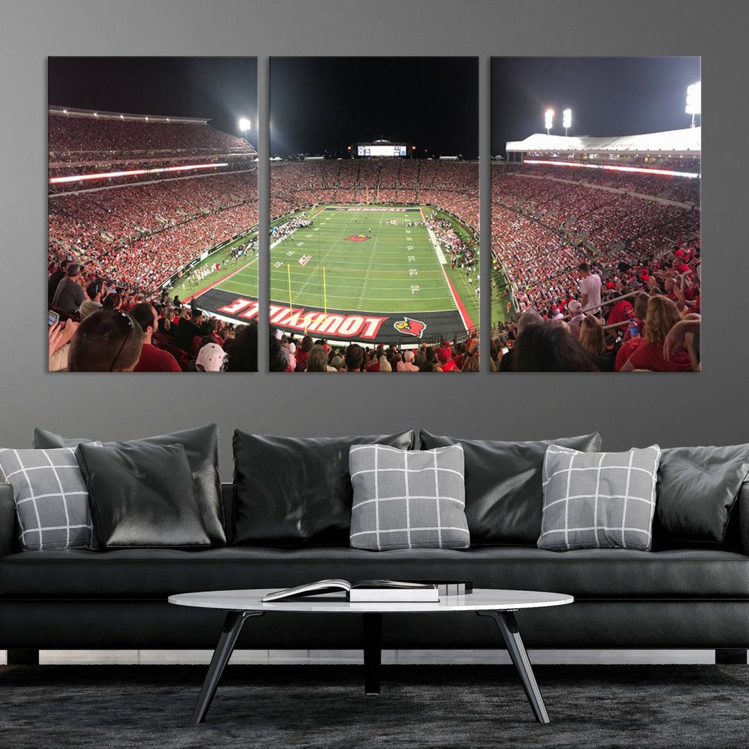 University of Louisville Cardinals Football Team Print - Louisville Cardinal Stadium Wall Art Canvas Print