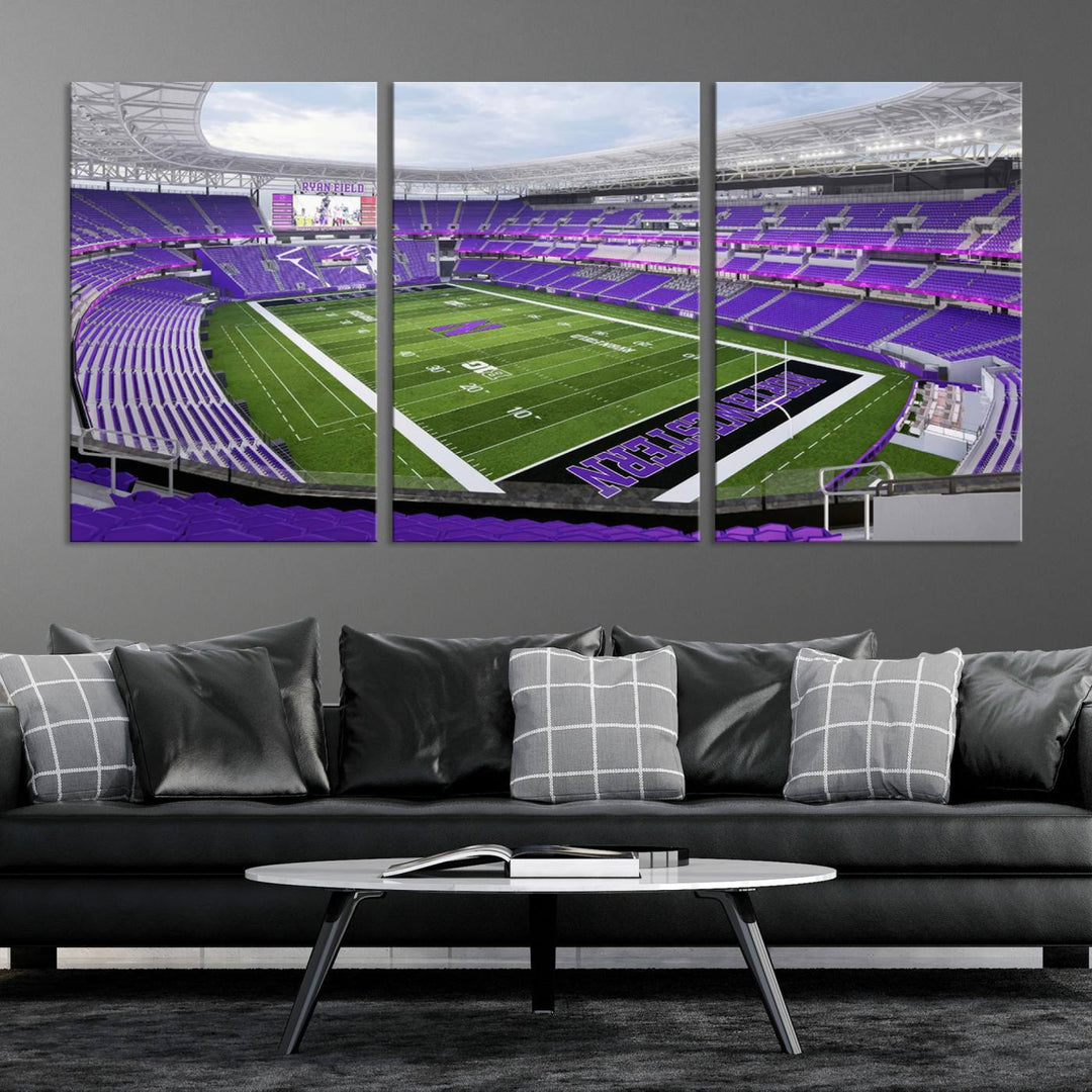 Northwestern University Wildcats Football Team Print - Evanston Ryan Field Wall Art Canvas Print