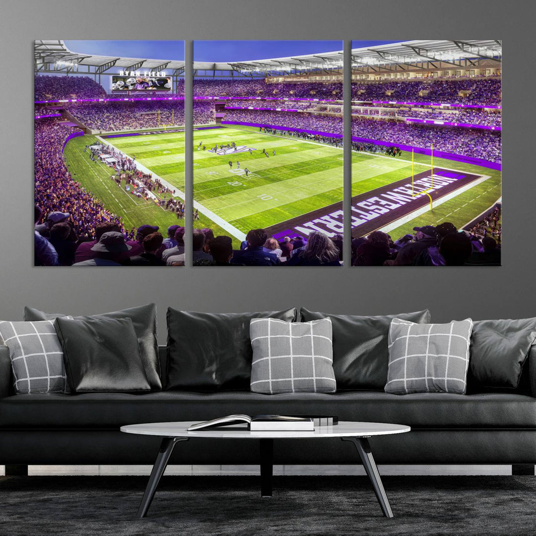 Northwestern University Wildcats Football Team Print - Evanston Ryan Field Wall Art Canvas Print