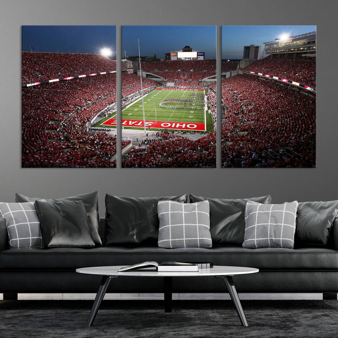 Ohio State University Buckeyes Football Team Print - Columbus Ohio Stadium Wall Art Canvas Print