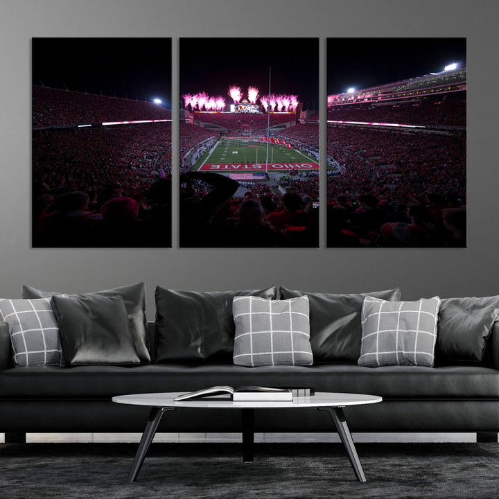 Ohio State University Buckeyes Football Team Print - Columbus Ohio Stadium Wall Art Canvas Print