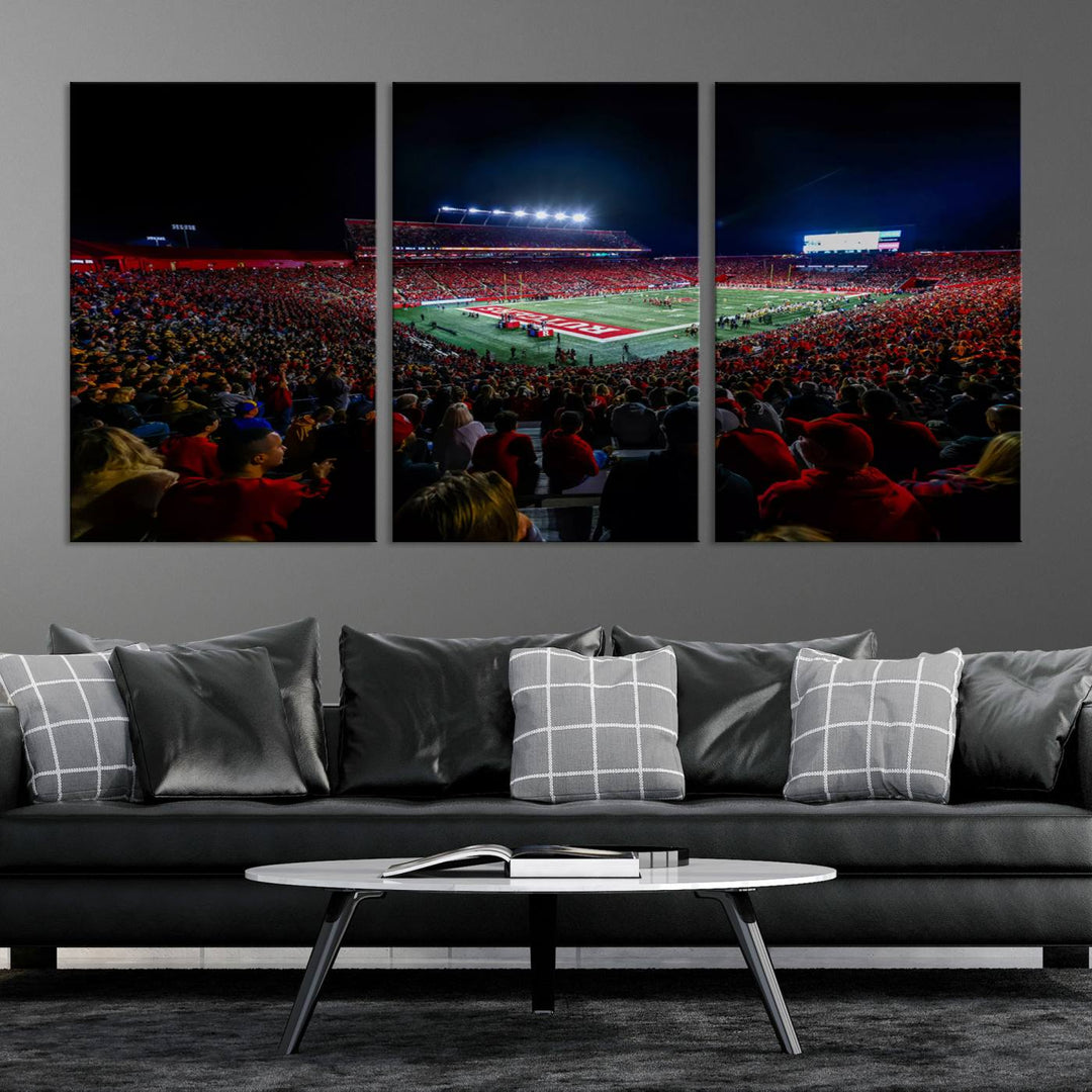 Rutgers Scarlet Knights Football Team Print - SHI Stadium, Piscataway Wall Art Canvas Print