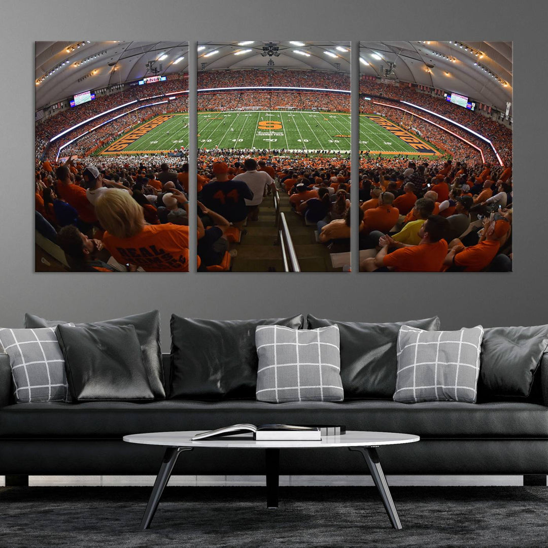 Syracuse University Orange Football Team Print - Syracuse JMA Wireless Dome Wall Art Canvas Print