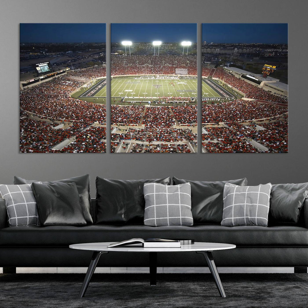 Texas Tech Red Raiders Football Team Print - Lubbock Jones AT&T Stadium Wall Art Canvas Print