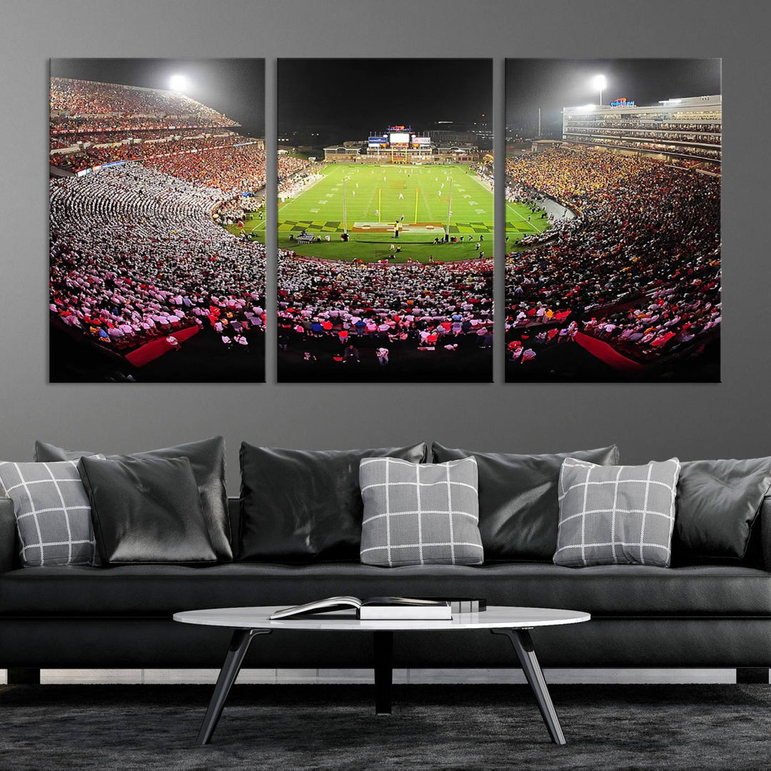 University of Maryland Terrapins Football Team Print - College Park SECU Stadium Wall Art Canvas Print