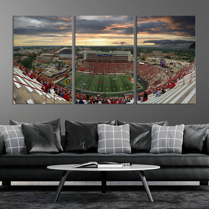 University of Maryland Terrapins Football Team Print - College Park SECU Stadium Wall Art Canvas Print