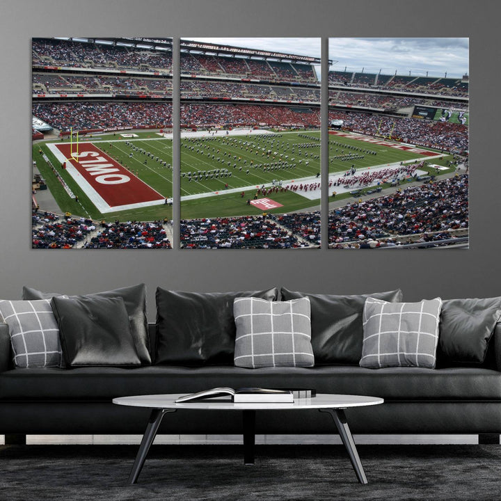 The Temple University Owls Athletics Team Print - Philadelphia Lincoln Financial Field Stadium Wall Art Canvas Print