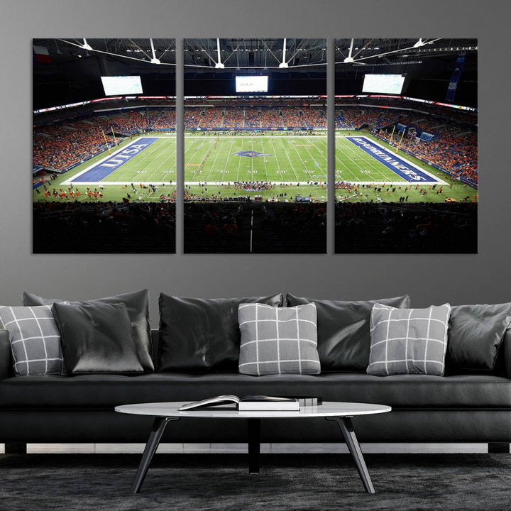 The University of Texas at San Antonio Roadrunners Football Team Print - San Antonio Alamodome Wall Art Canvas Print