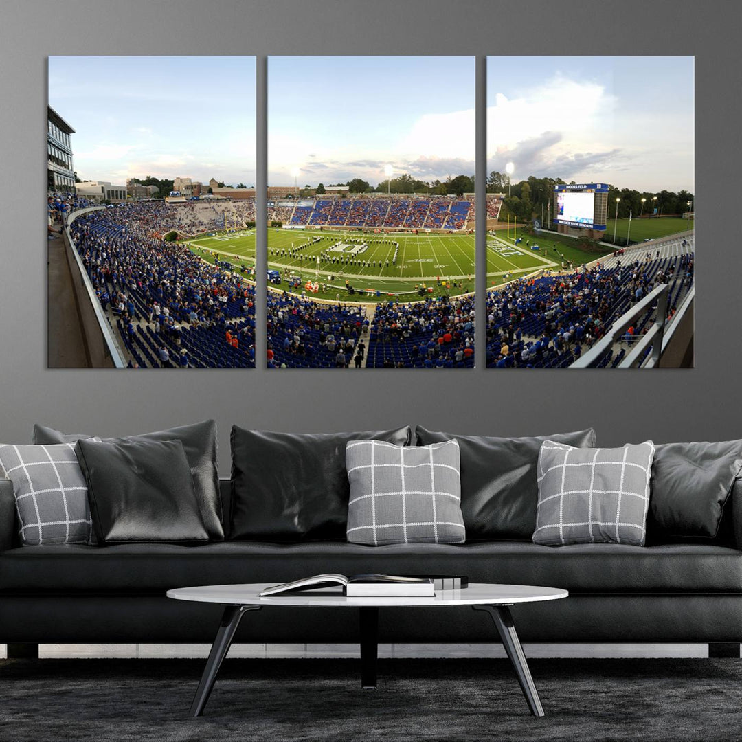 Wallace Wade Stadium print featuring a green field and sky.