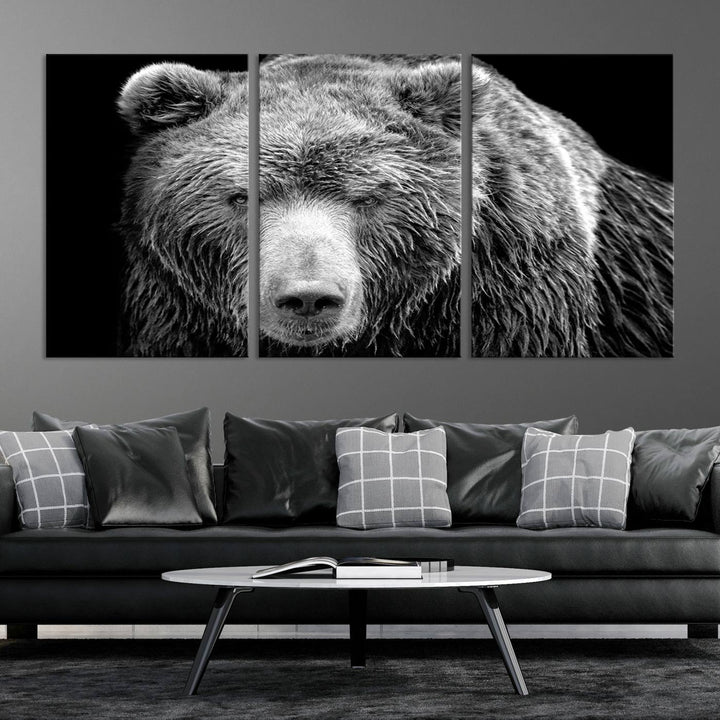 Grizzly Bear Canvas Print | Ready to Hang Wall Art | Rustic Farmhouse & Cabin Decor | Wildlife Artwork