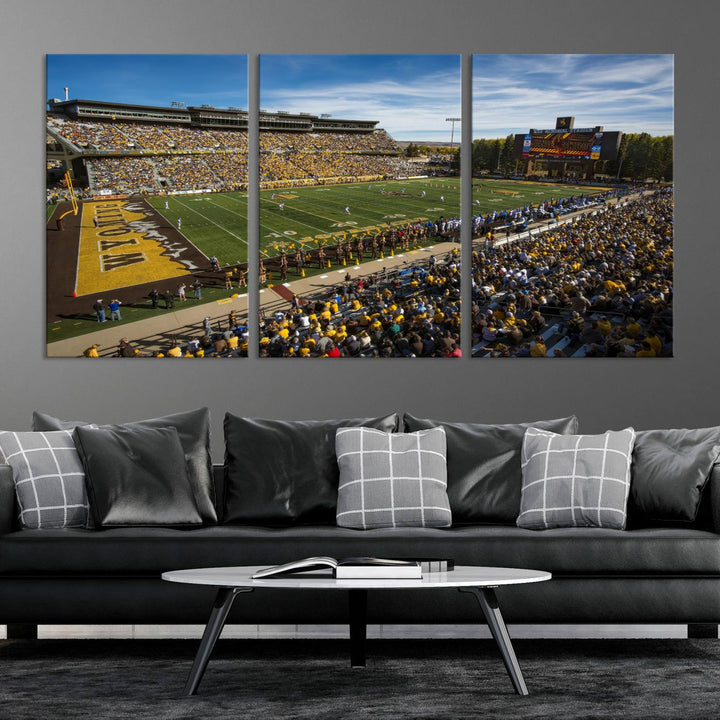 University of Wyoming Cowboys Football Team Print - Laramie Jonah Field at War Memorial Stadium Wall Art Canvas Print