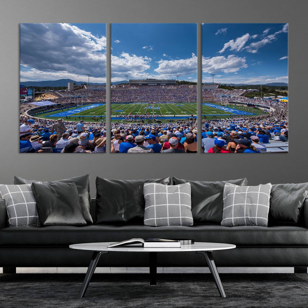 Air Force Falcons Football Team Print - Colorado Springs Falcon Stadium Wall Art Canvas Print