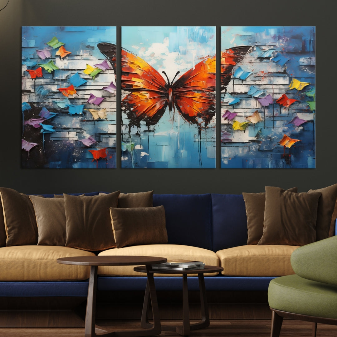 Butterfly Graffiti Abstract Canvas Print