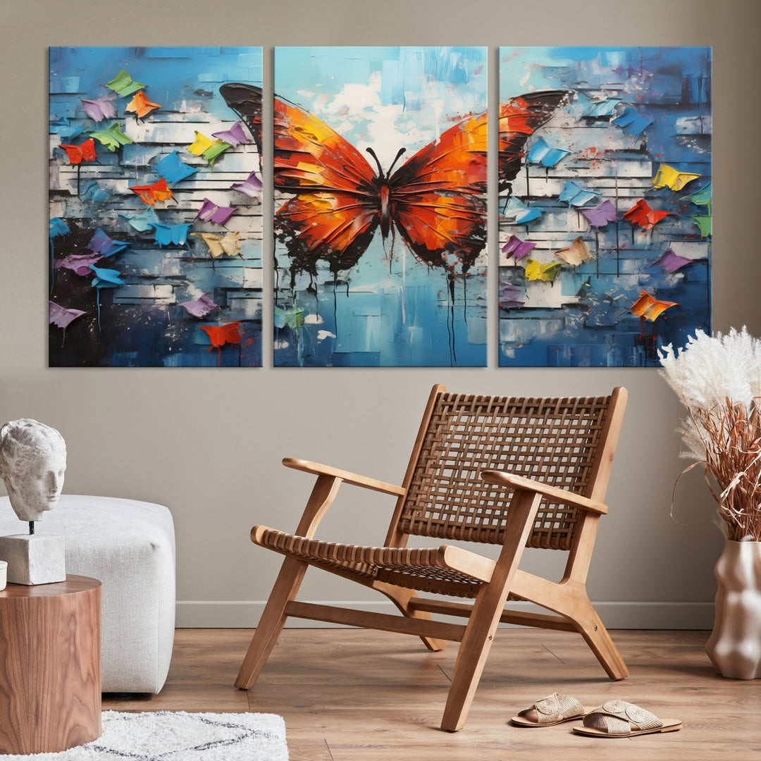 Butterfly Graffiti Abstract Canvas Print