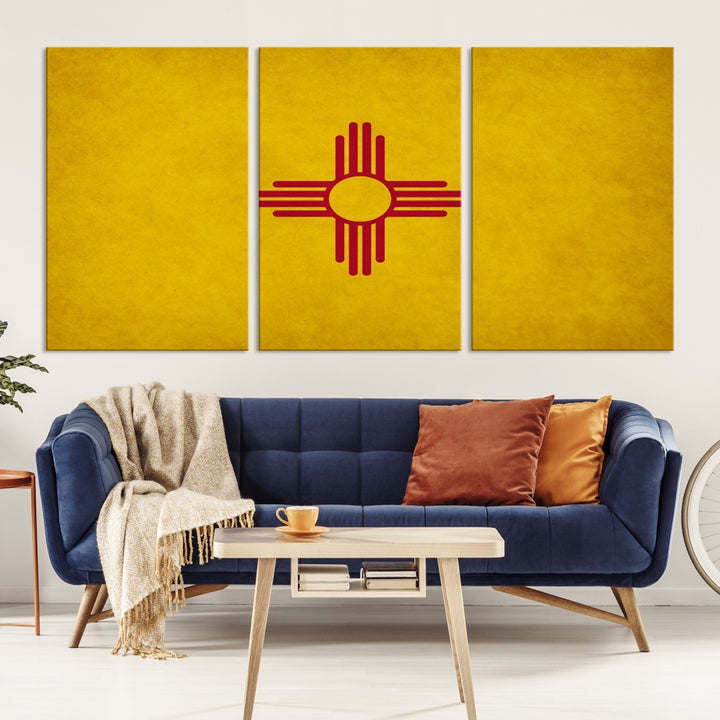 New Mexico States Flag Wall Art Canvas Print