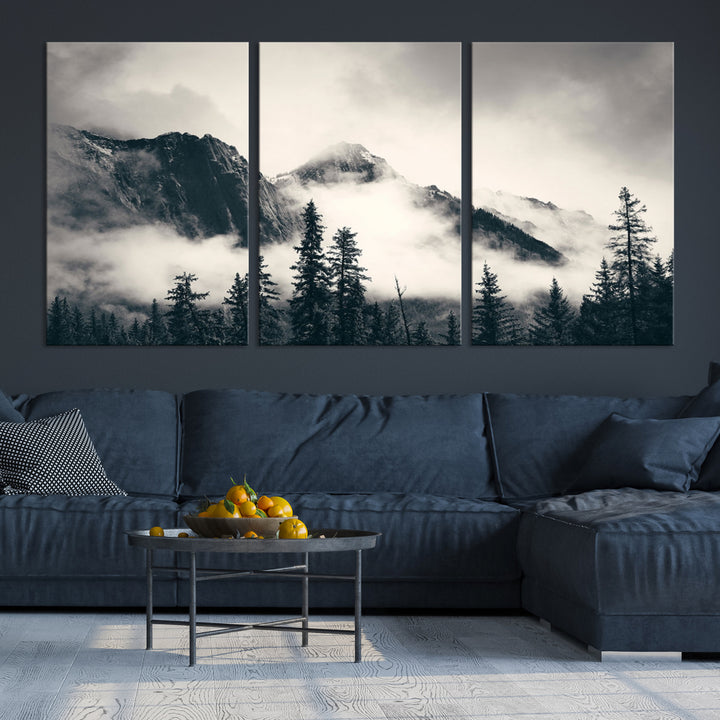 Montagnes Toile Foggy Forest Wall Art Mountain Banff Nal Park Print