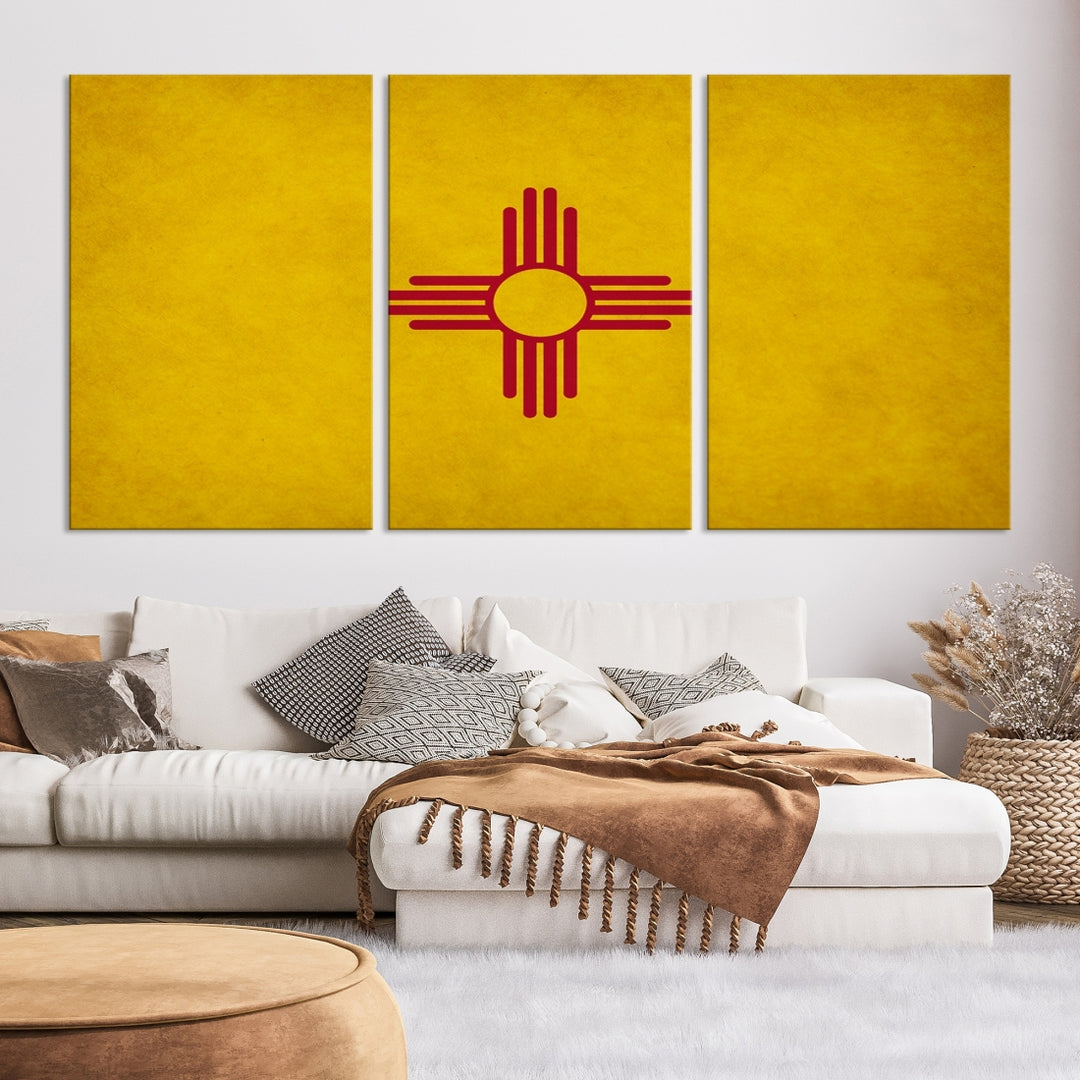 New Mexico States Flag Wall Art Canvas Print