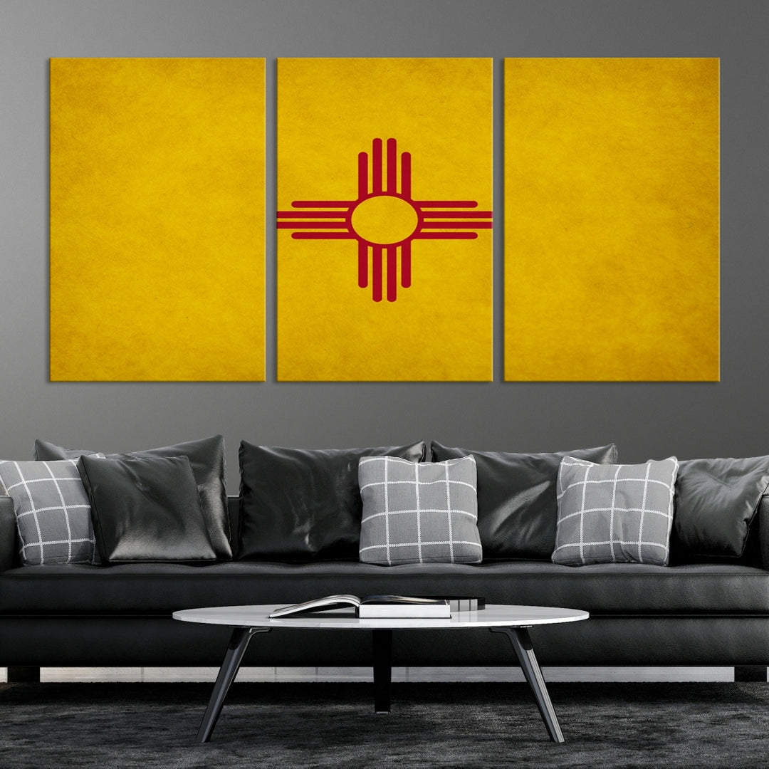 New Mexico States Flag Wall Art Canvas Print