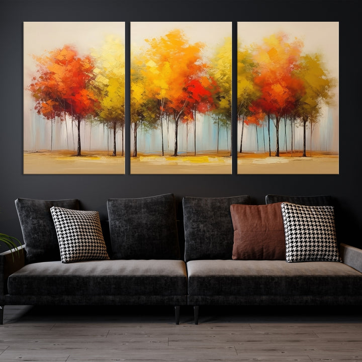 Art mural abstrait d'arbre d'automne d'automne Impression sur toile