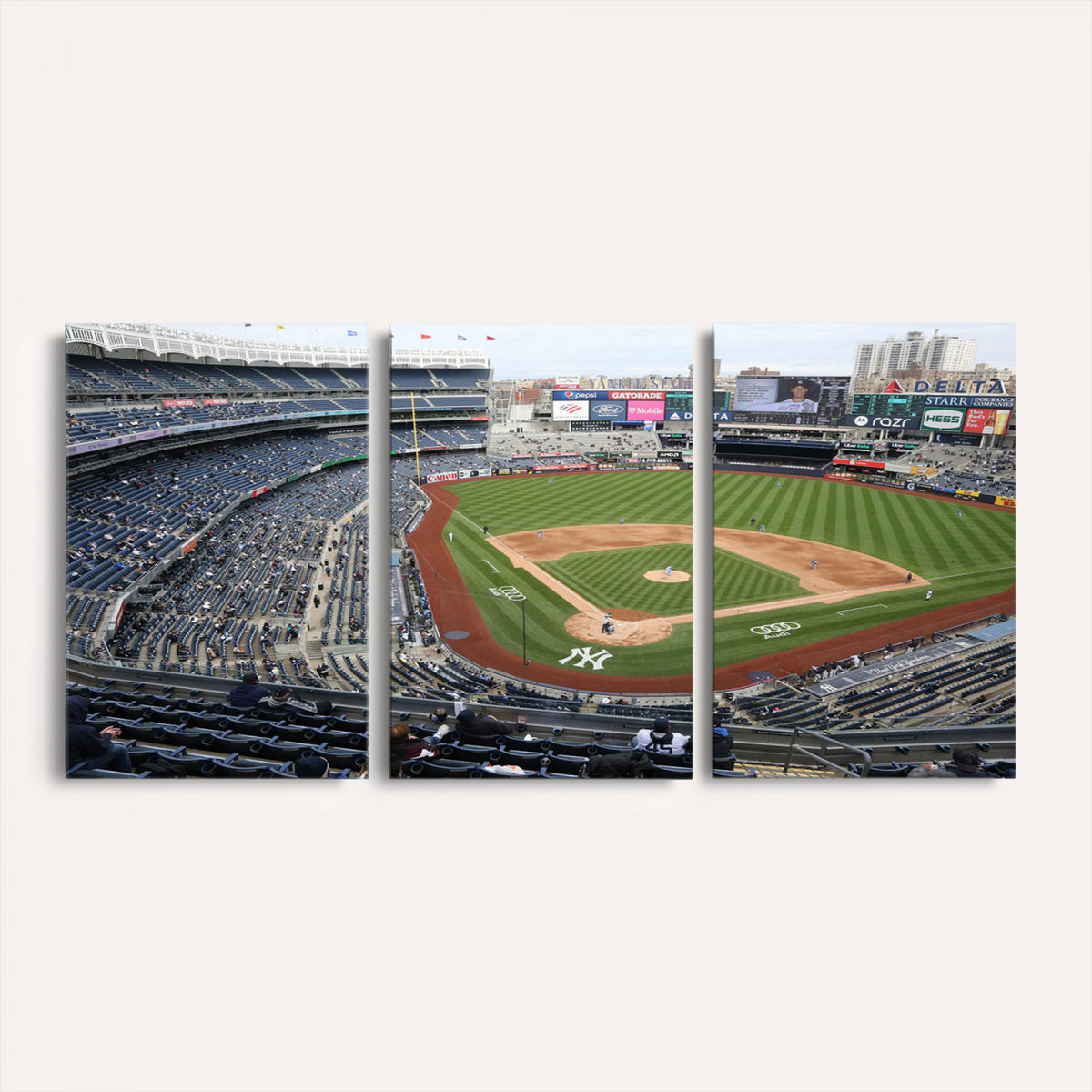45784-MGV-CV-36X24 - New York Yankees Baseball Team Print, Yankee Stadium Wall Art Canvas Print