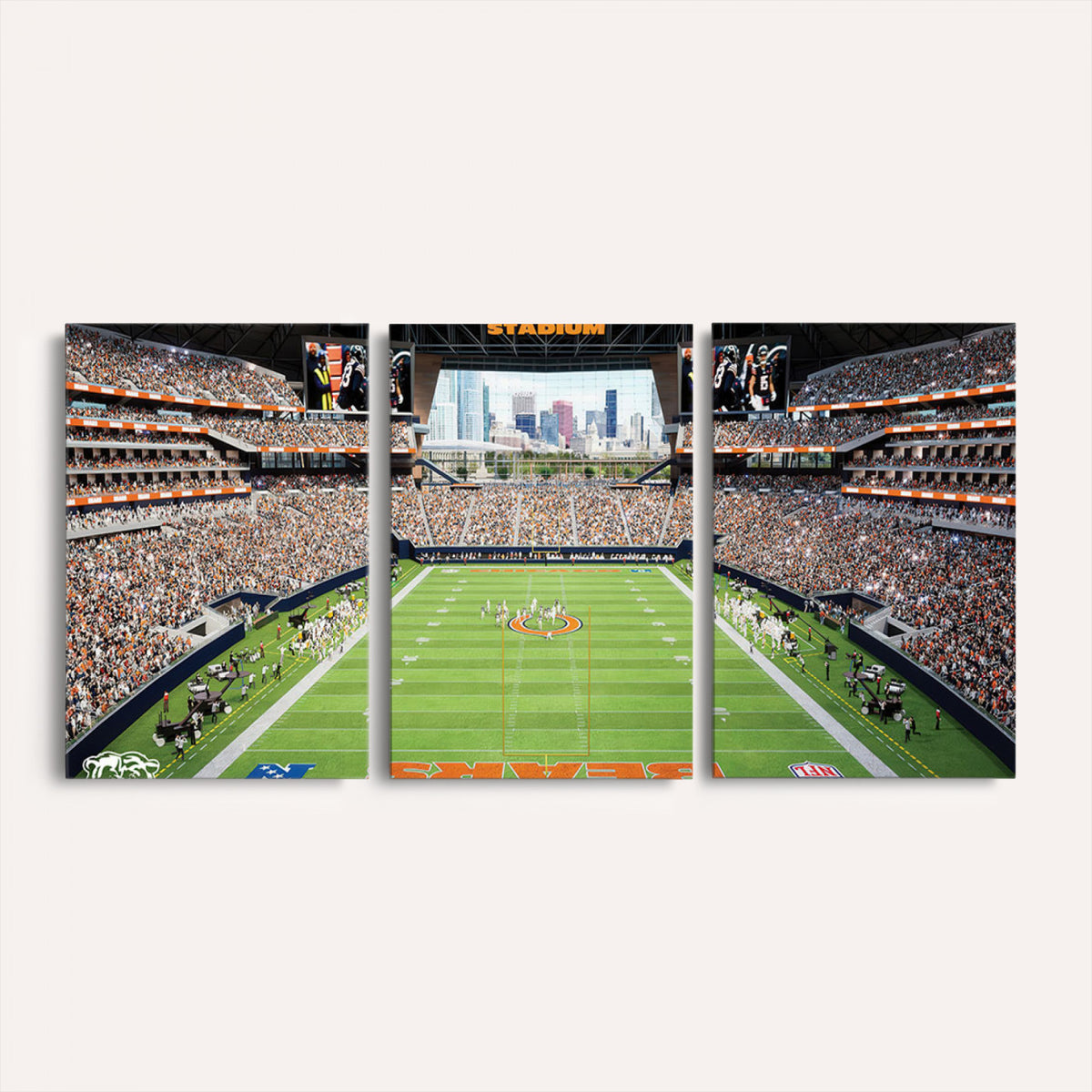 76935553-PAN-FL-20X10 - Chicago Bears Soldiers Field Wall Art Canvas Print, Home Office Wall Decor